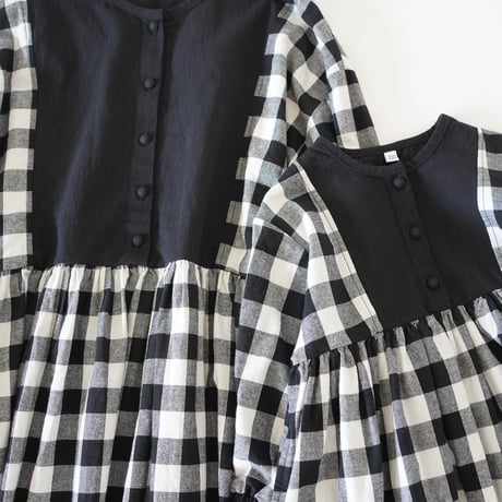 niko two-tone  check dress "キッズサイズ” (2566)