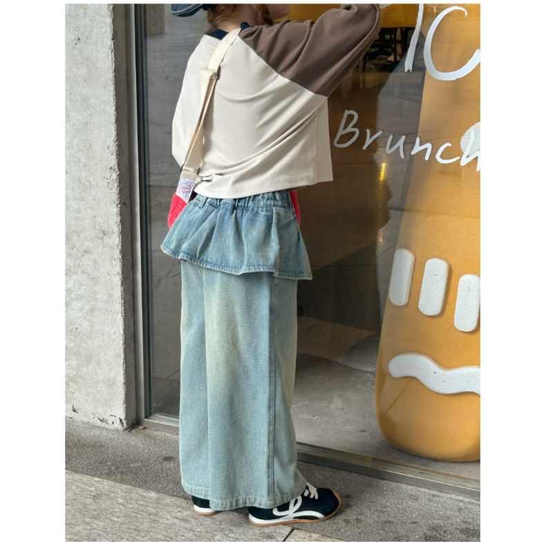 waist frill denim pants (2577) | nikomake