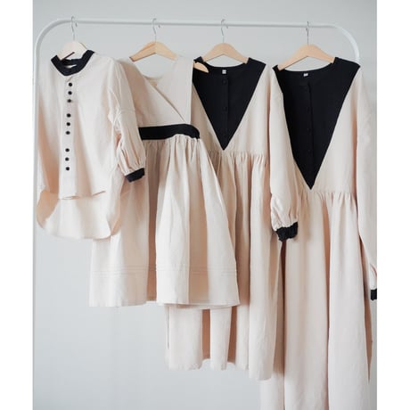 niko two-tone  triangle dress "ママサイズ” (2612)