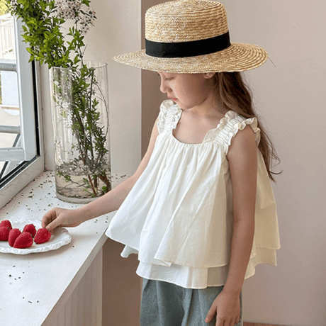 ruffle sleeveless blouse (2644)