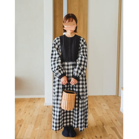 niko two-tone  check dress "ママサイズ”  (2565)