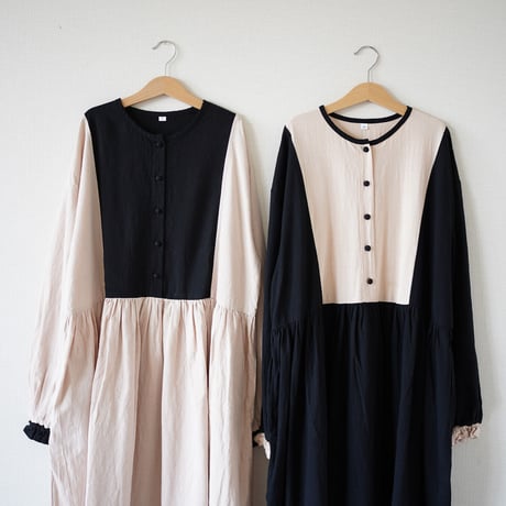 niko two-tone dress ”ママサイズ”  (1480)