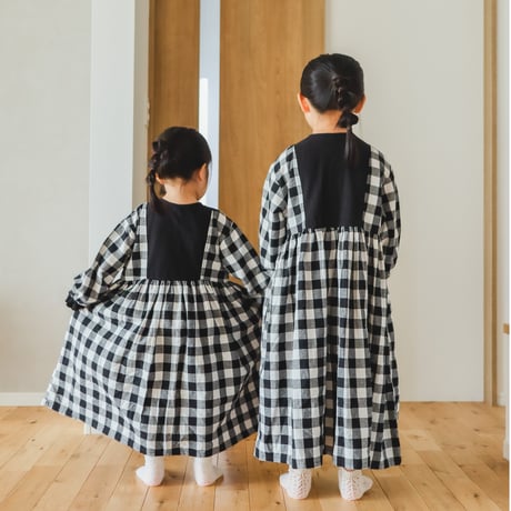 niko two-tone  check dress "キッズサイズ” (2566)