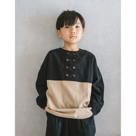 two-tone button niko pullover  (2437)