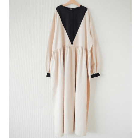 niko two-tone  triangle dress "ママサイズ” (2612)