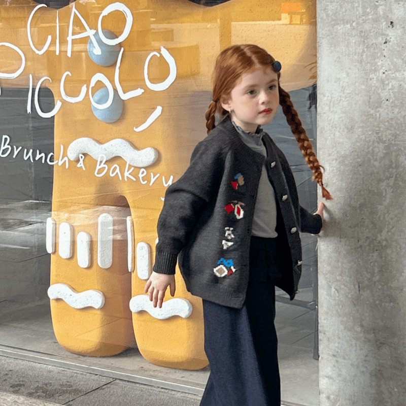 【 Cains Moore 】 コットン カーディガン 黒 ブラック ポケ付 OMAMORI