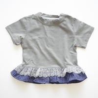 lace & plaid peplum tee (2627）