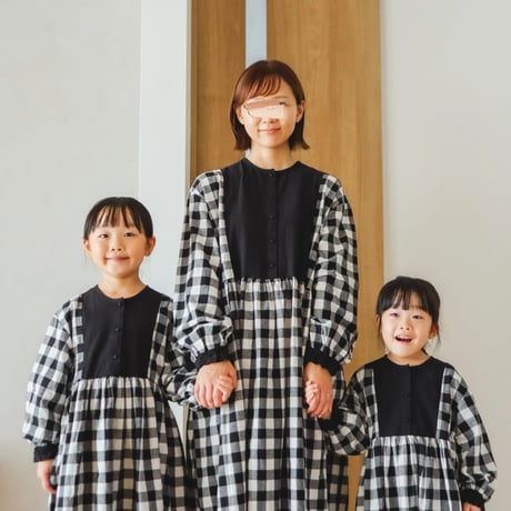 niko two-tone  check dress "ママサイズ”  (2565)