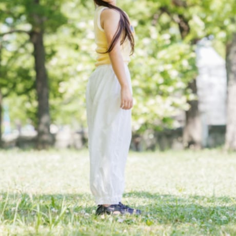 Cotton Balloon Pants with Lace Hem (2630)