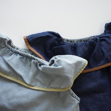 denim frill blouse (2629)