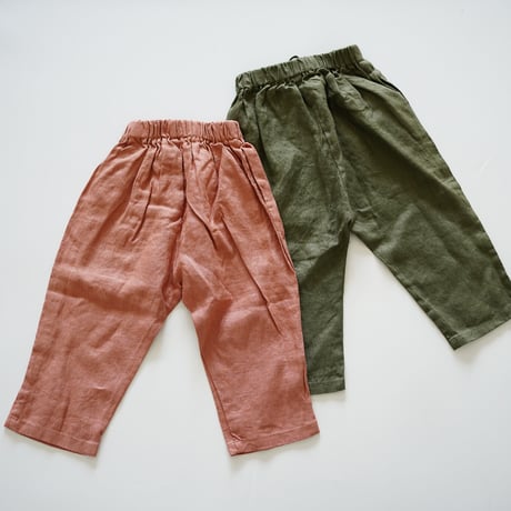 earth color linen pants  (2310)
