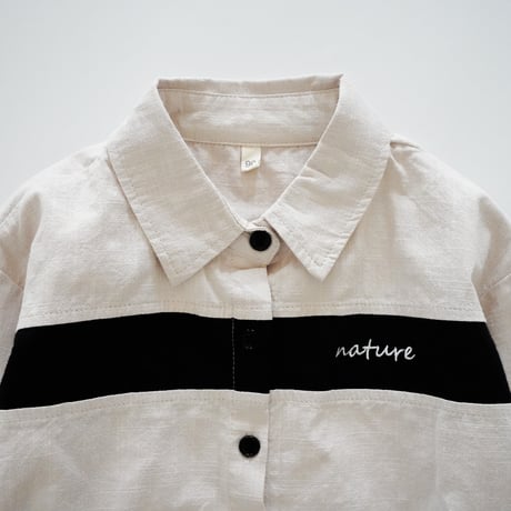 two-tone  button shirt (2614)