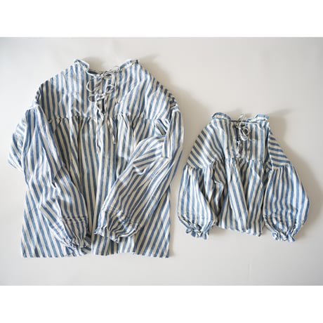 stripe frill blouse  "kids & mom"   (2383)
