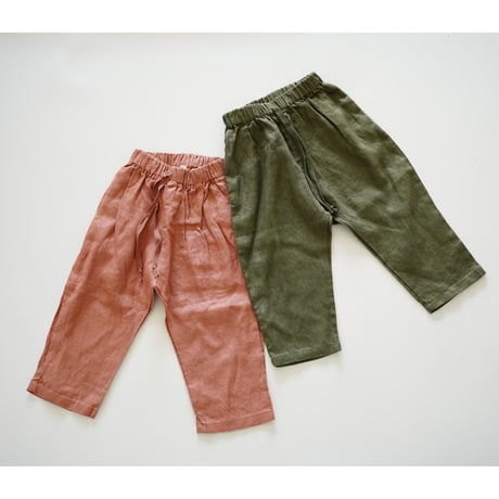 earth color linen pants  (2310)