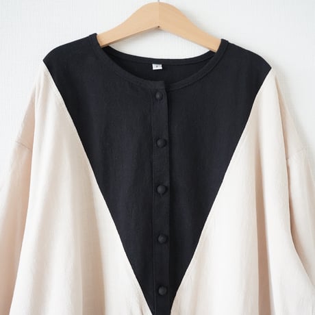niko two-tone  triangle dress "ママサイズ” (2612)