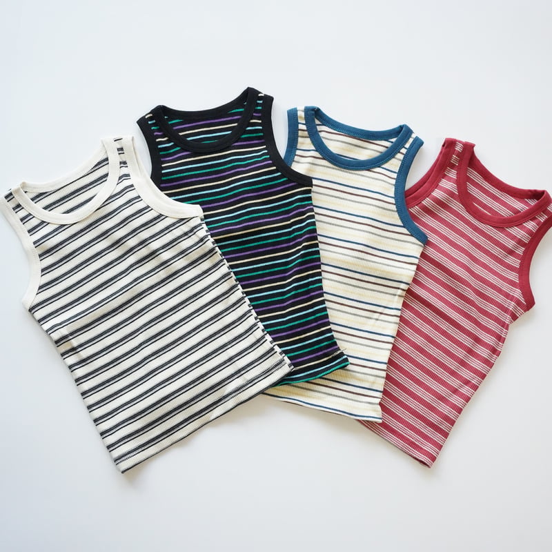 color-striped tank top (2632) | nikomake