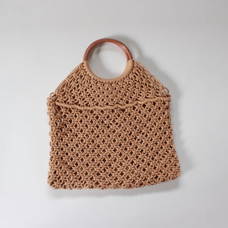 wood handle knitting bag  (1456)