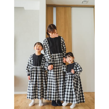 niko two-tone  check dress "ママサイズ”  (2565)