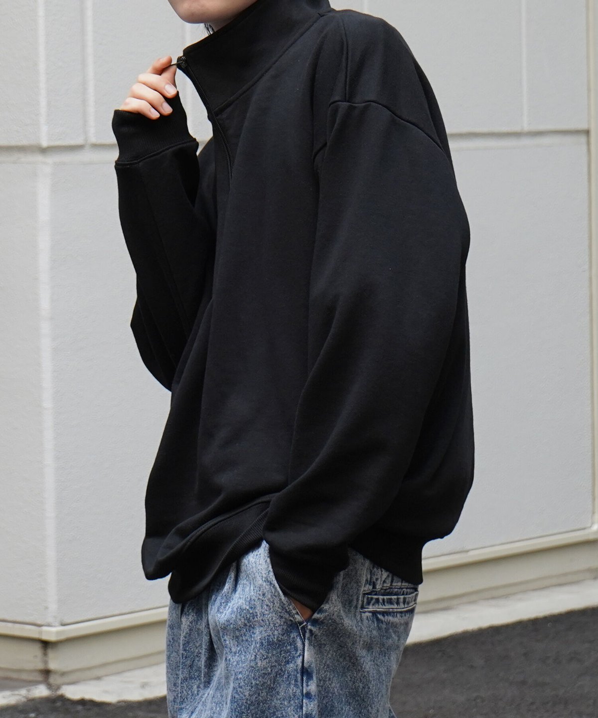 REMI RELIEF× BRIEFINGブリーフィングT/C裏起毛ハーフZIP メンズ 