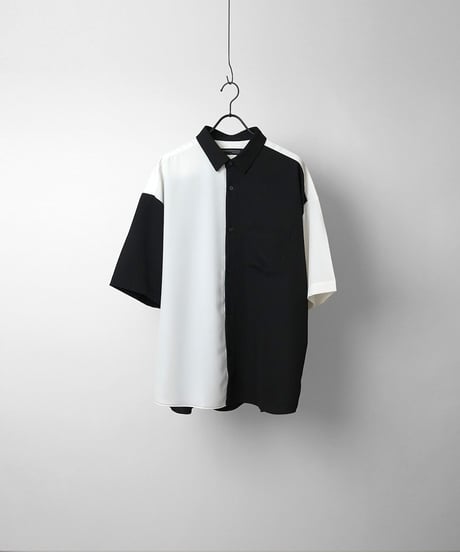 PEクレリック半袖シャツ /ブラック2