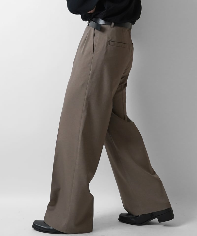 Twill Pants ワイドストレートパンツカラーブラック