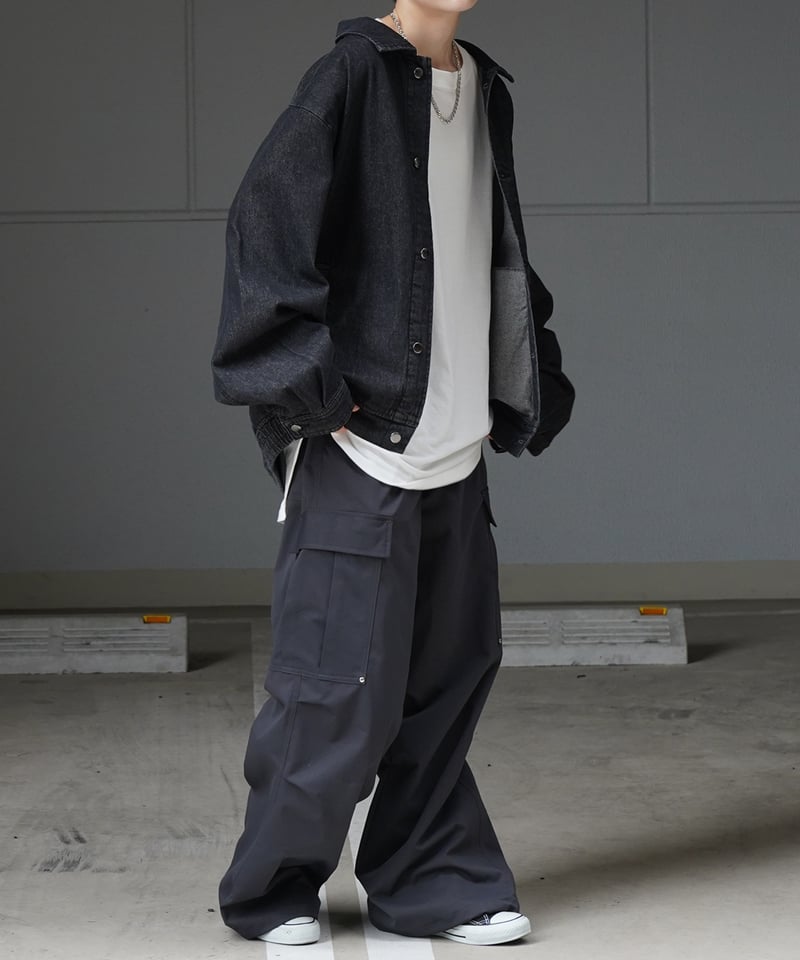 RBTXCOケミカルウォッシュビッグデニムsax RBTXCOケミカルウォッシュビッグデニムsax