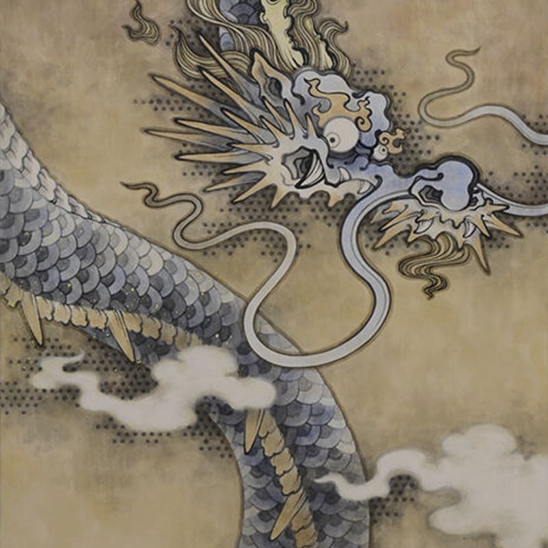 ご希望額まで値下げ～@ 玉久?『雲龍図』肉筆掛軸 日本画 ドラゴン ご希望額まで値下げ～@ 玉久?『雲龍図』肉筆掛軸 日本画