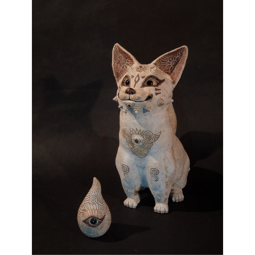 田崎太郎「眷属白狐、狐火」 | SEIZAN Gallery Online Store