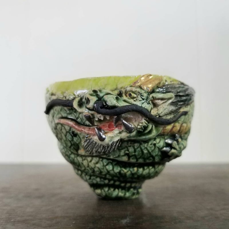 陶芸家 相場るい児 蛸壺唐子 水滴 相場るい児「龍ぐい呑」 | SEIZAN