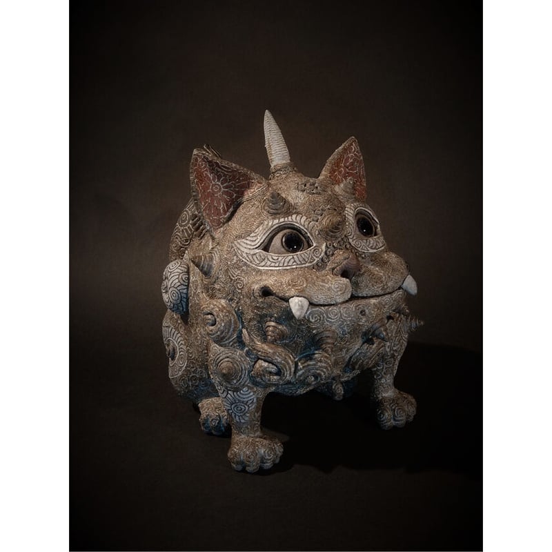 【原画】『苔むした猫　阿吽』植物　絵画　アンティーク 原画】『苔むした猫 阿吽』植物 絵画 アンティーク