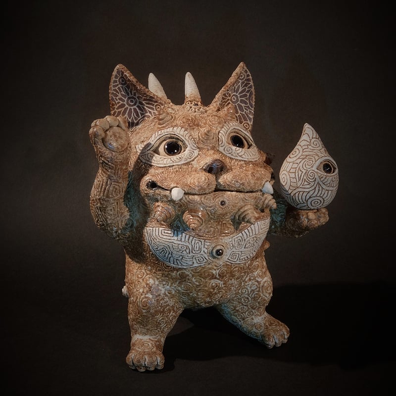 模写大津絵、酒呑猫 またね」F6サイズ 額付 アート作品 アクリル画 原画 猫 徳島洋子