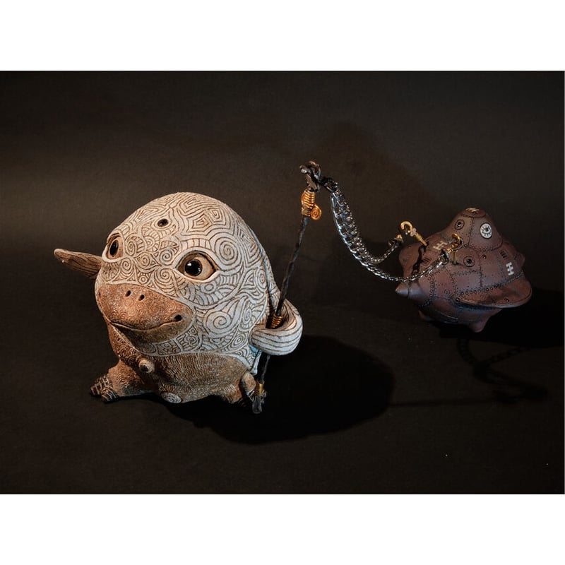 田崎太郎「虚舟を捕獲した魔除ｼｬｰﾏﾝﾍﾟﾝｷﾞﾝ、虚舟」 | SEIZAN Gallery