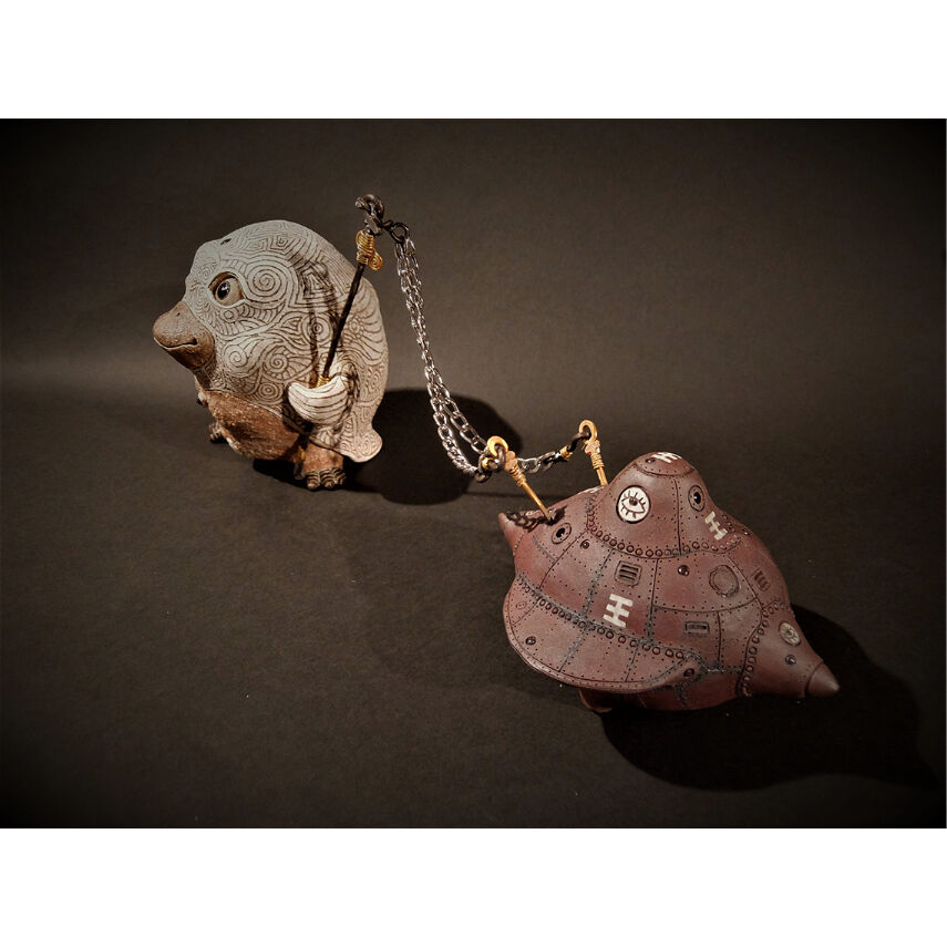 田崎太郎「虚舟を捕獲した魔除ｼｬｰﾏﾝﾍﾟﾝｷﾞﾝ、虚舟」 | SEIZAN Gallery