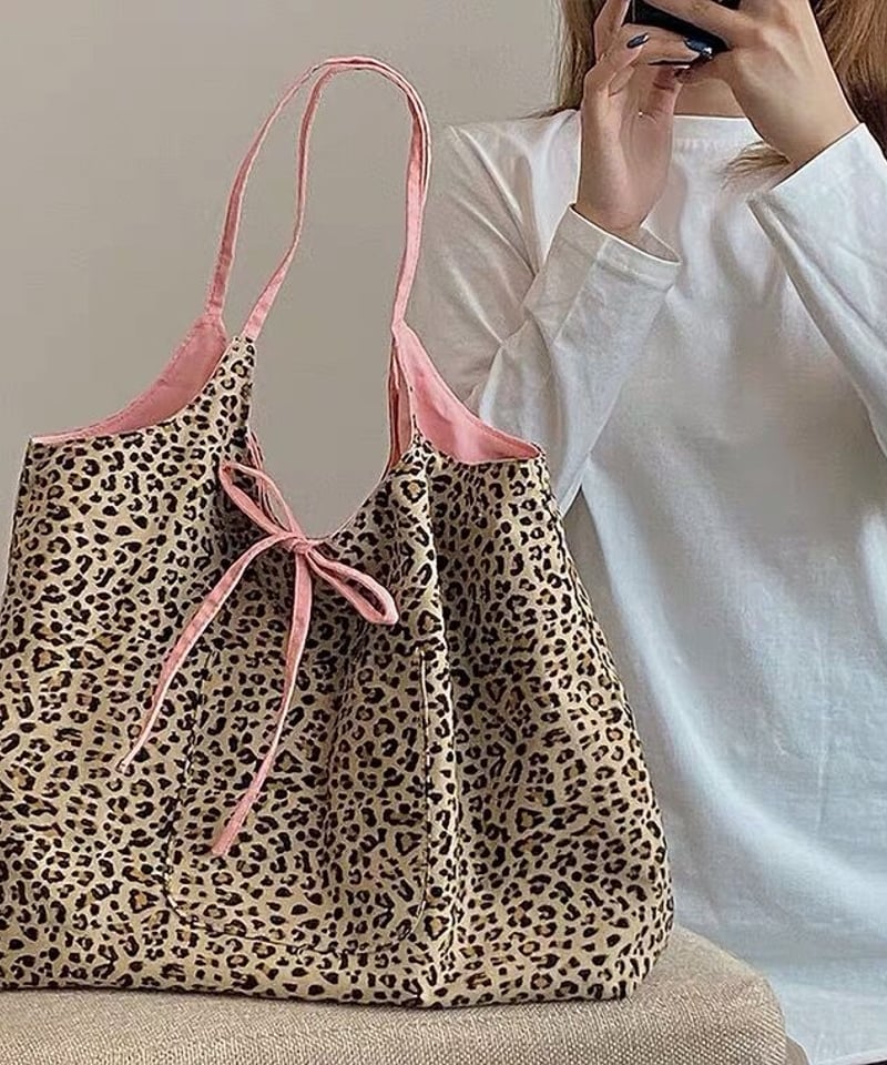 予約】レオパード×ピンク トートバッグ | Kismetshop