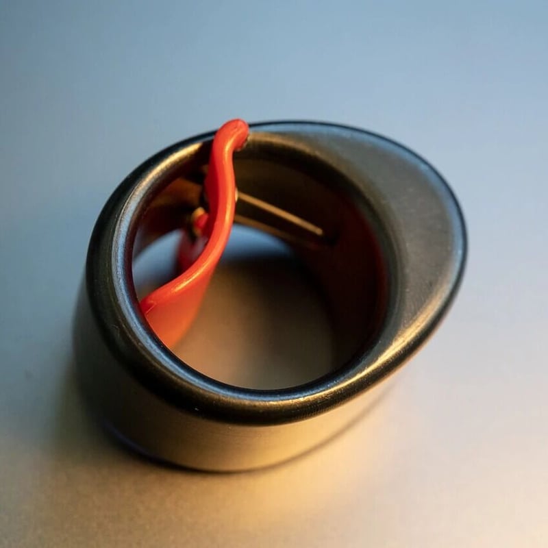 【3点】SLIDE.SLANT.ROUND 2D LAYER RING 11号 Black Mountain Slide Ring | Solid Bond