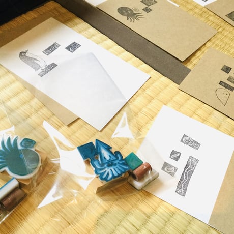世界にひとつの手作りハンコ付応援チケット(いか編)