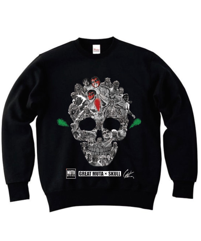 受注生産】グレート・ムタ「SKULL」トレーナー（黒） | KEIJI MUTO