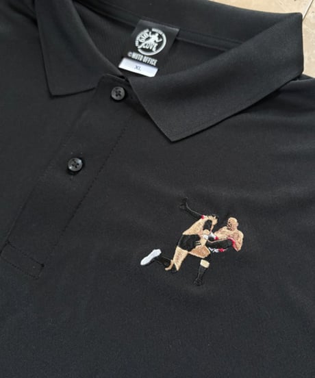 【受注生産】武藤敬司「シャイニング・ウィザード」刺繍ドライポロシャツ（黒）
