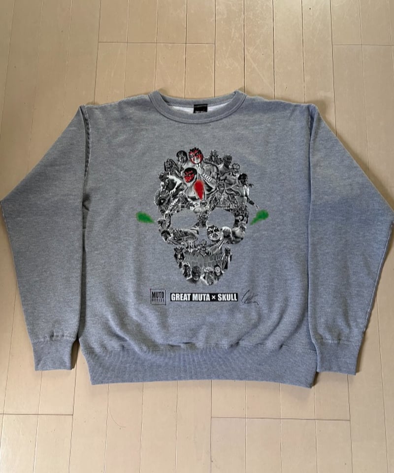 受注生産】グレート・ムタ「SKULL」トレーナー（グレー） | KEIJI MUTO