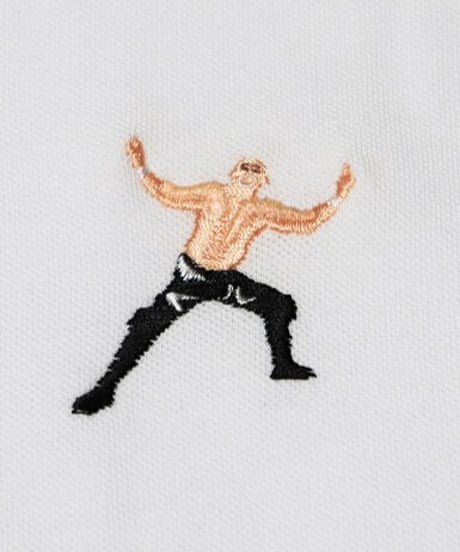武藤敬司「LOVEポーズ」刺繍ポロシャツ（白）