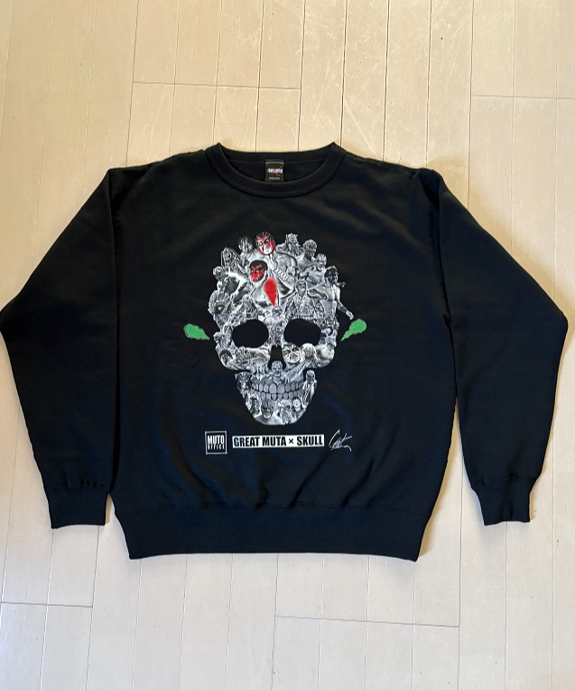 【☆ページ】DimMoire Skullロゴトレーナー BLACK 受注生産】グレート・ムタ「SKULL」トレーナー（黒） | KEIJI MUTO