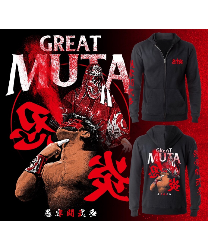 めたも様 受注生産】グレート・ムタ「毒霧赤」ジップアップパーカー | KEIJI