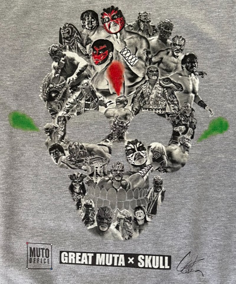 受注生産】グレート・ムタ「SKULL」トレーナー（グレー） | KEIJI MUTO