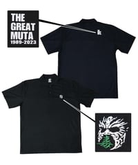 グレート・ムタ「白ムタ毒」刺繍ドライポロシャツ（黒）
