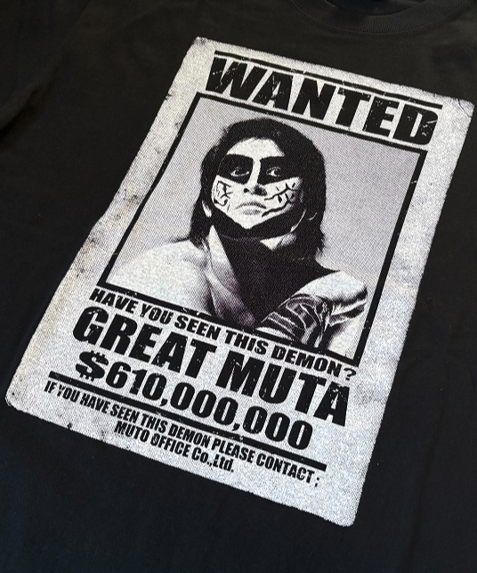 グレート・ムタ「WANTED」Tシャツ（黒） | KEIJI MUTO OFFICIAL SHOP