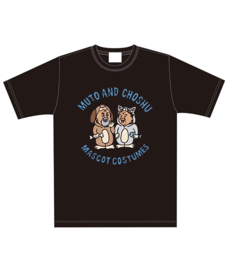 長州力×武藤敬司「MASCOT COSTUMES」Tシャツ（黒） | KEIJI MUTO O