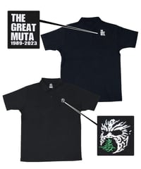 武藤敬司「LOVEポーズ」刺繍ポロシャツ（黒） | KEIJI MUTO