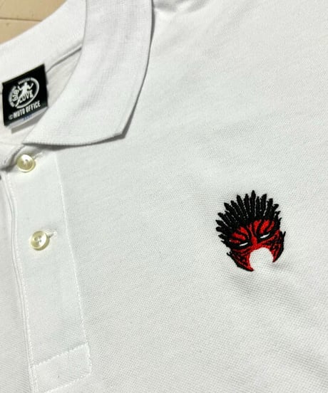 グレート・ムタ「赤ムタ」刺繍ポロシャツ（白）