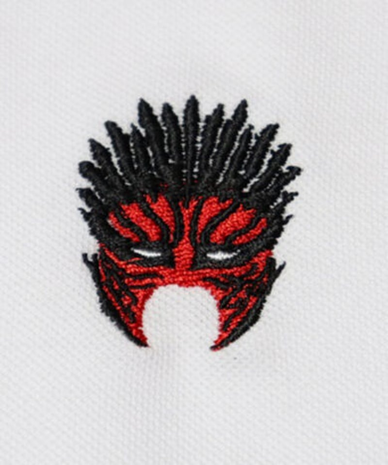 グレート・ムタ「赤ムタ」刺繍ポロシャツ(白) | KEIJI MUTO グレート・ムタ「赤ムタ」刺繍ポロシャツ(白) | KEIJI MUTO