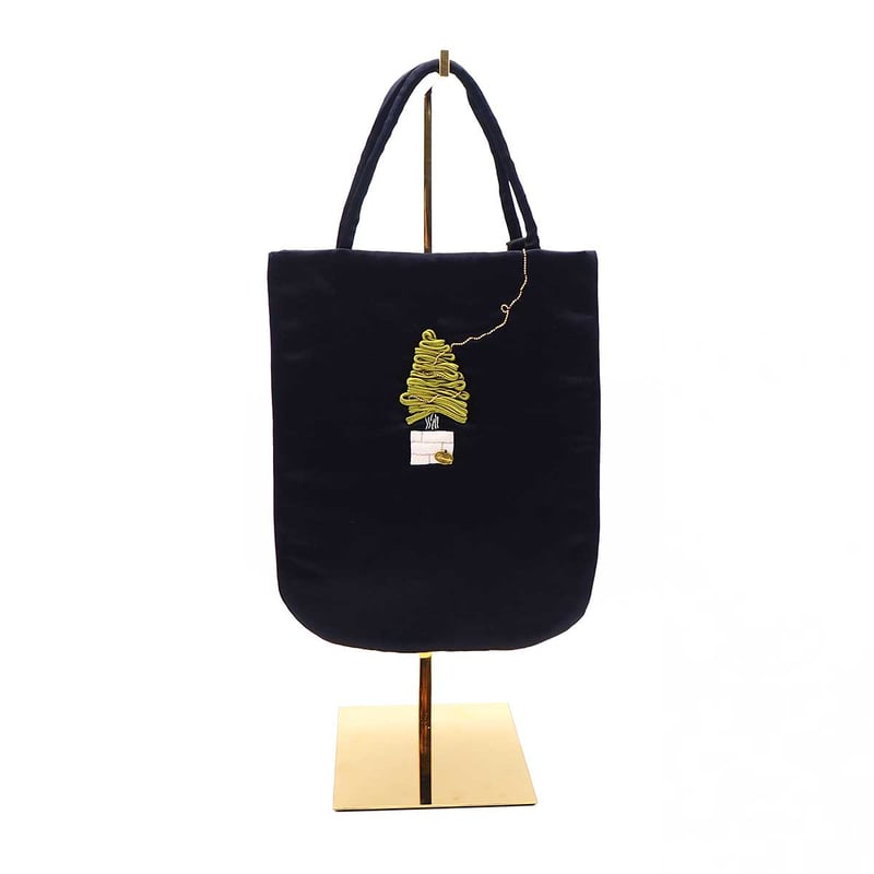 Demodee アップリケサテントートバッグ 